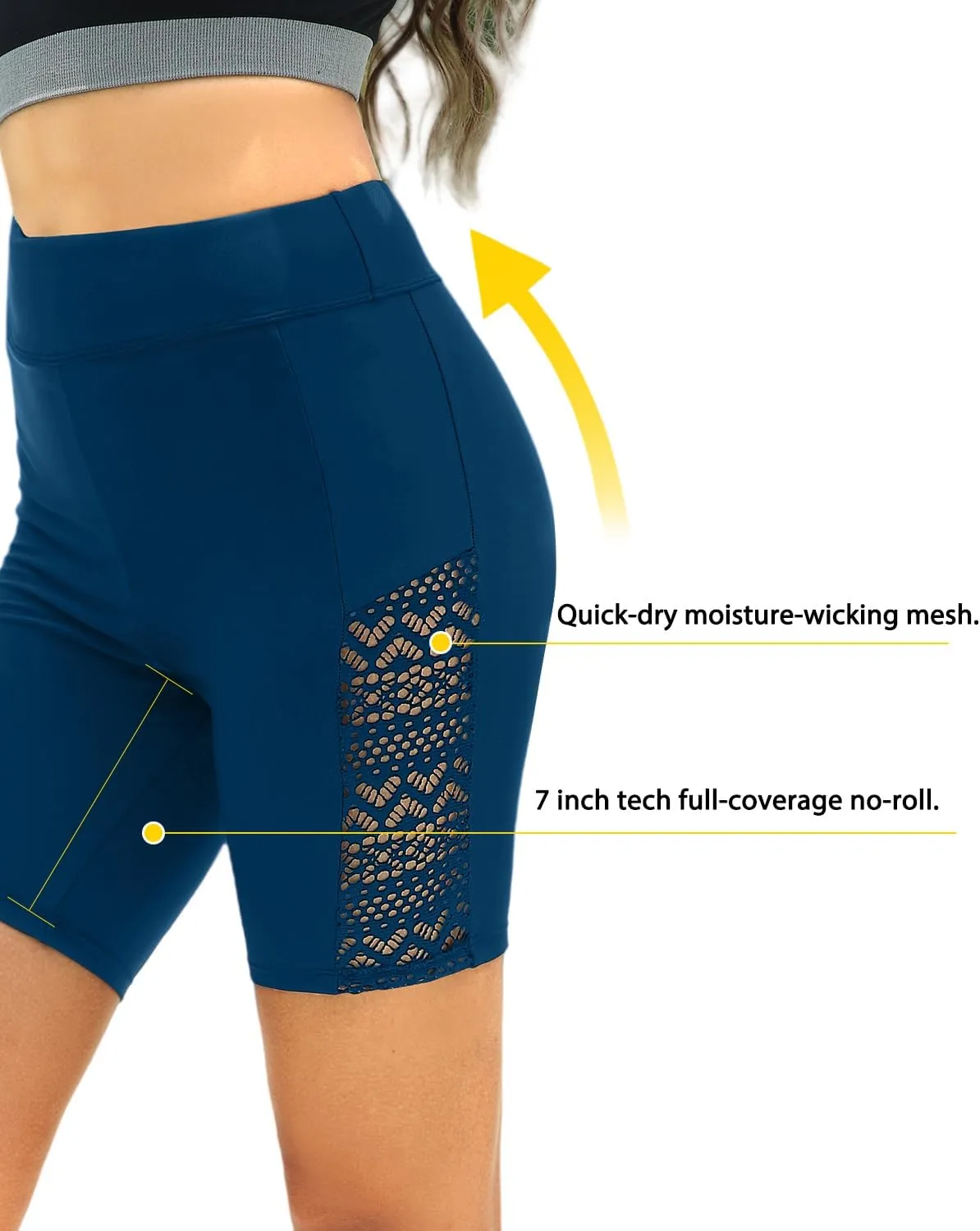 7" Swim Shorts Women - High Waisted Bathing Suit Shorts Tummy Control Boy Short Swimsuits Lace 2025 Swimwear Bottom