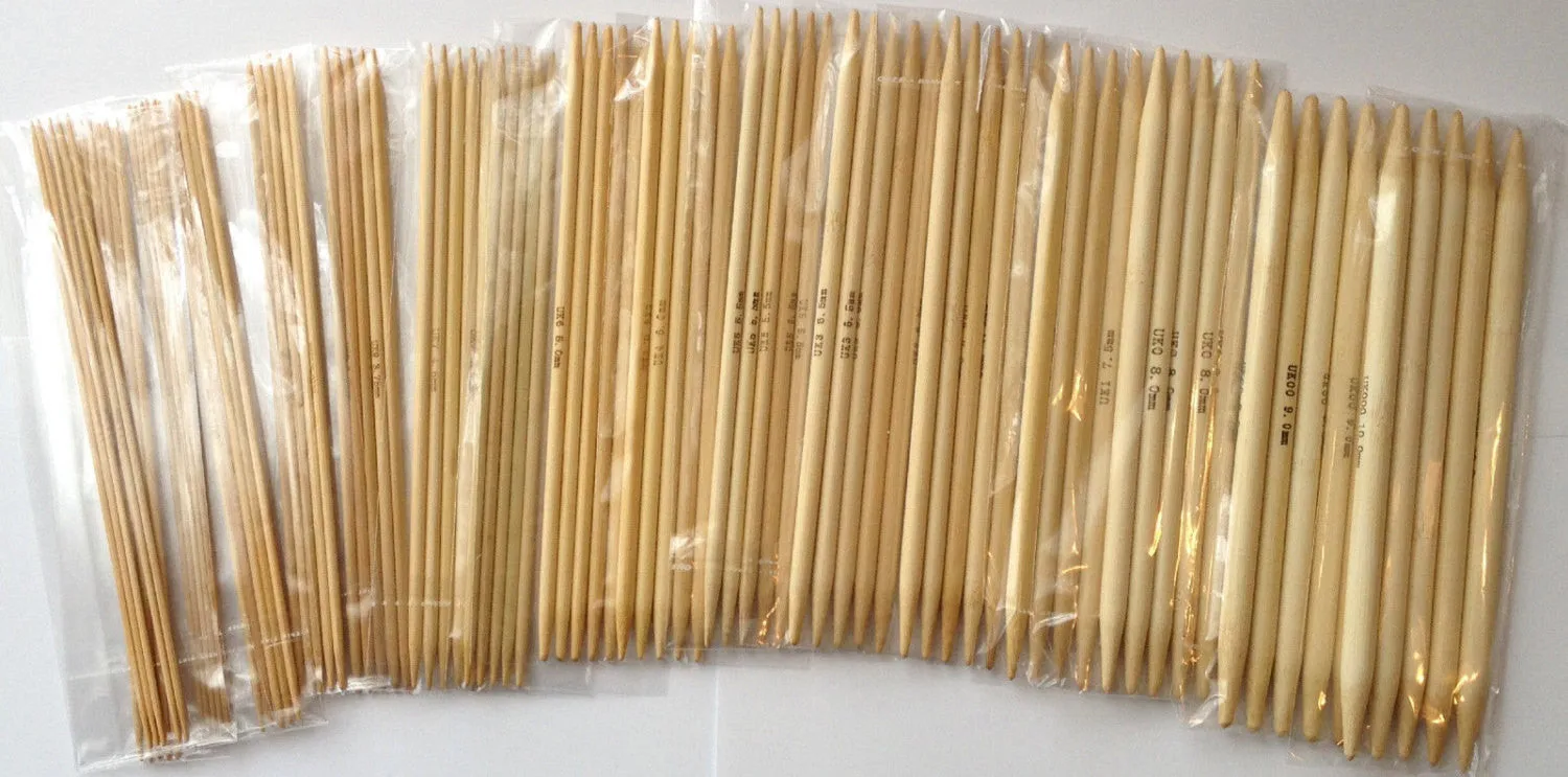 8" Bamboo Double Pointed Knitting Needles (Choose Size) US Sizes 0 to 17 Knitting Needle