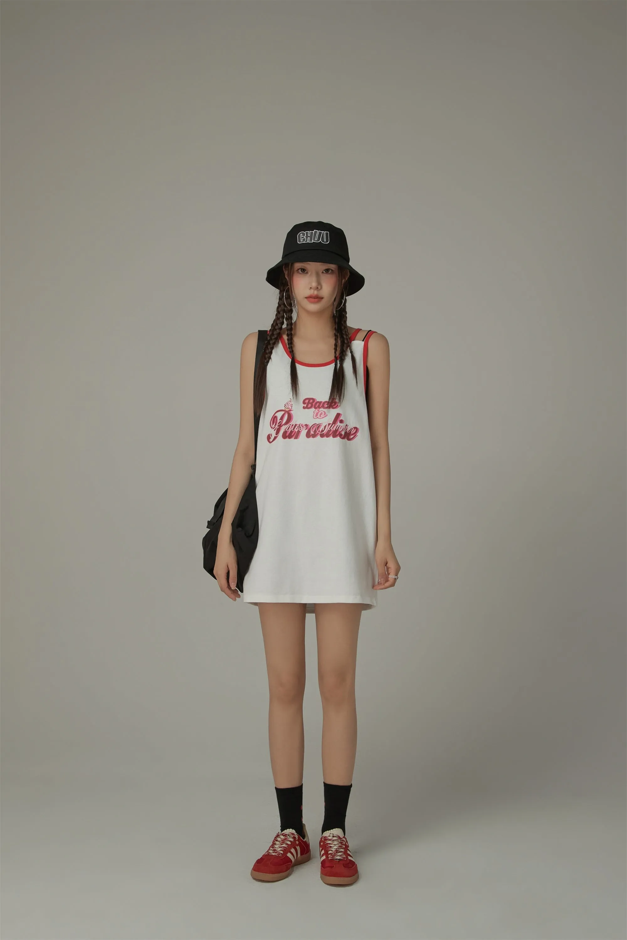 Back To Paradise Colorblocked Letter Printed Sleeveless T-Shirt