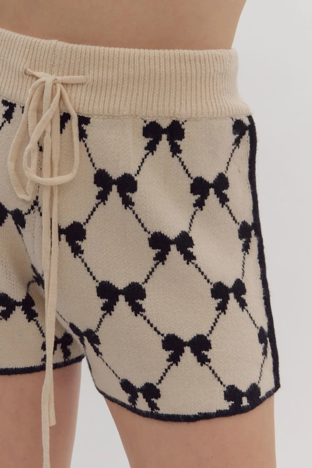Bow Print High Waisted Shorts