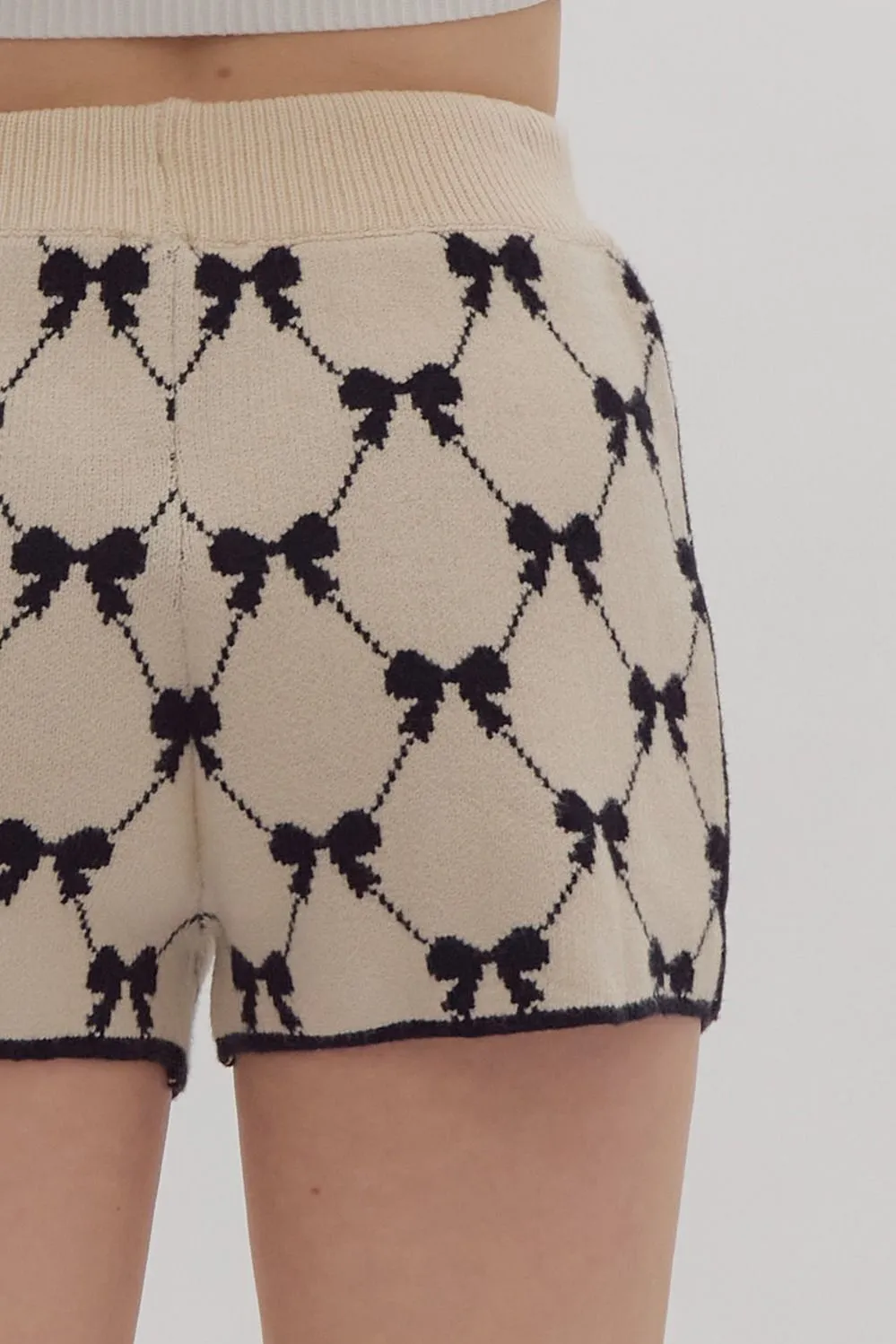 Bow Print High Waisted Shorts