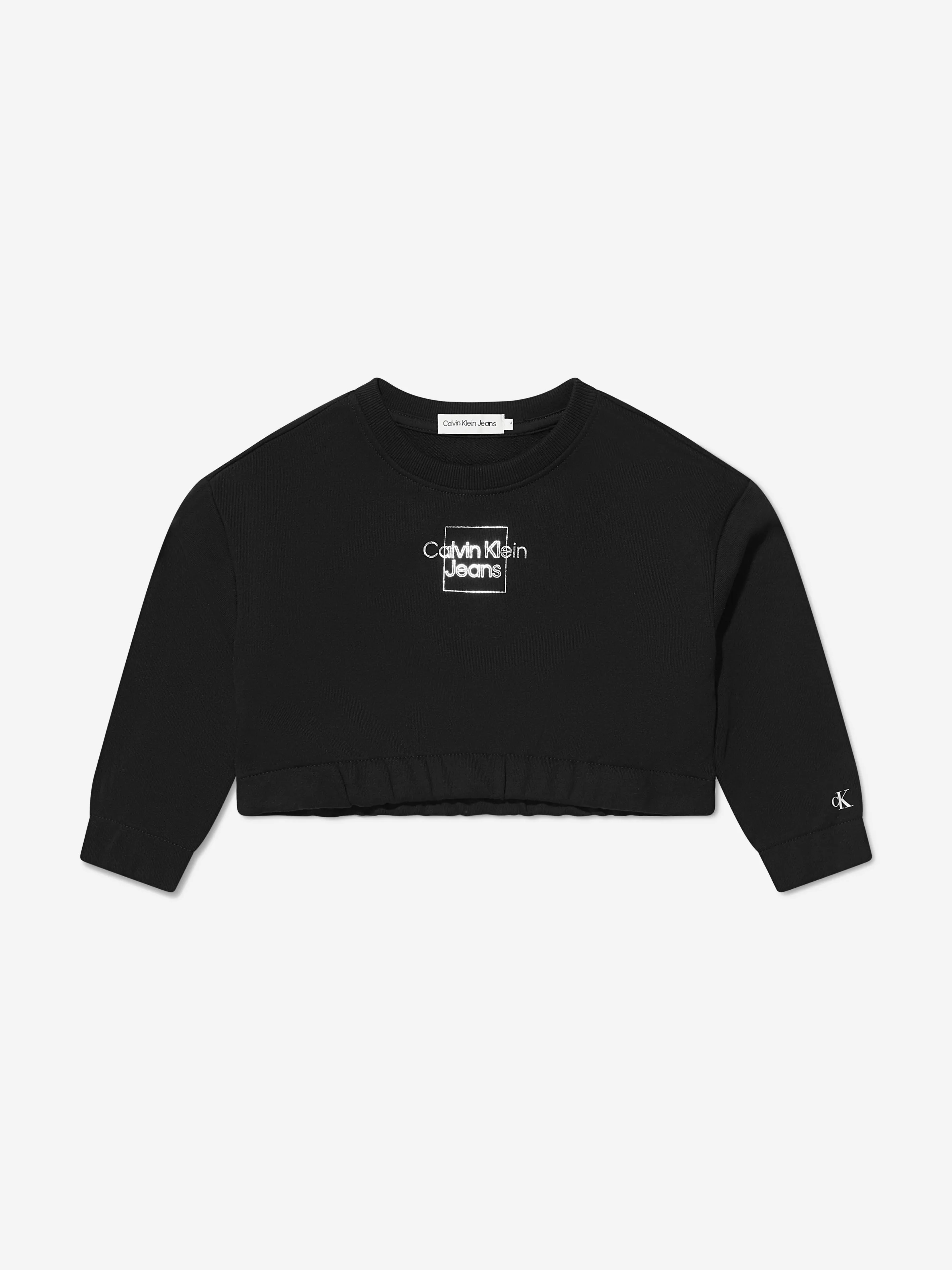 Calvin Klein Girls Organic Cotton Box Logo Sweatshirt