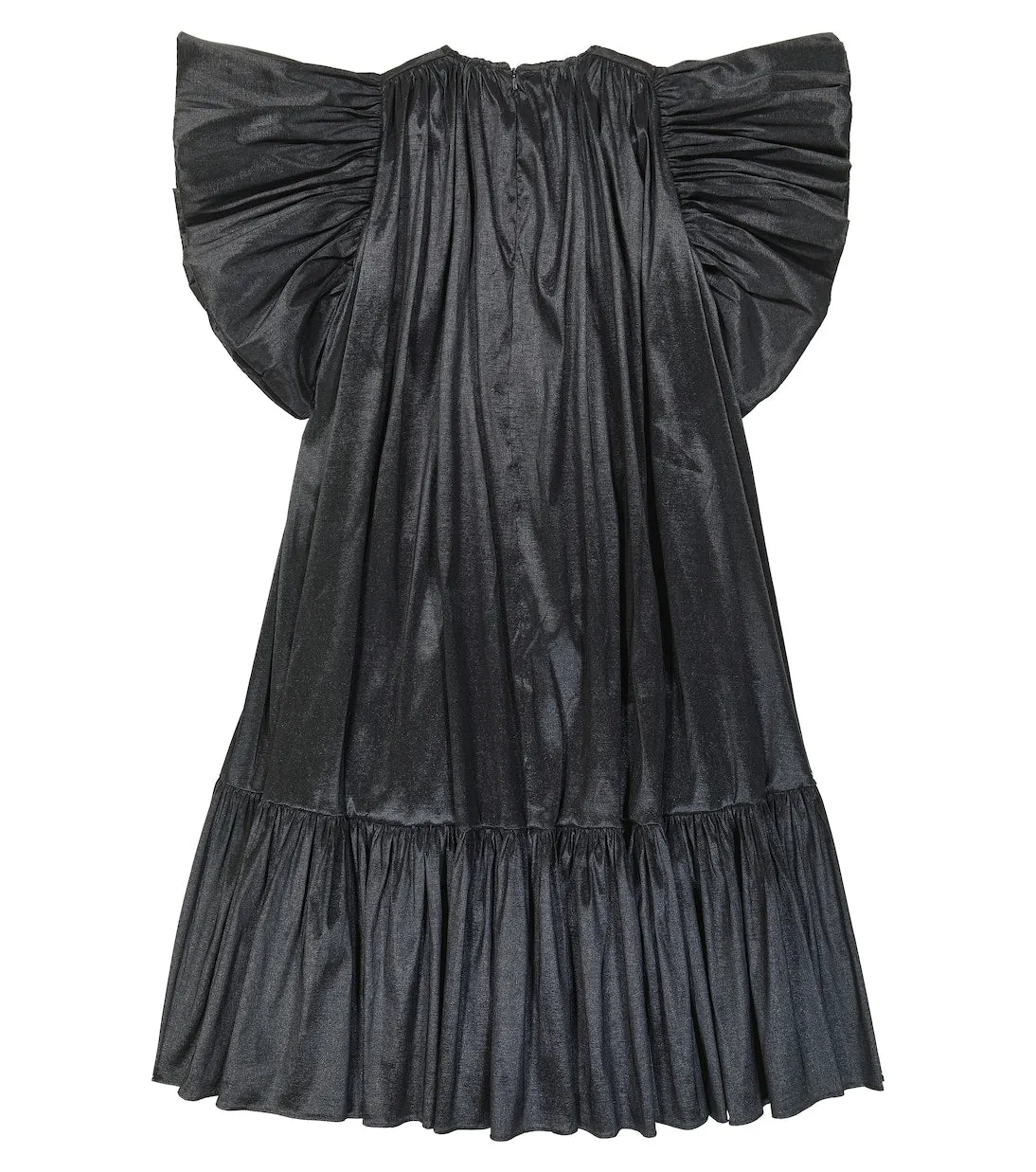 Caroline Bosmans Taffeta Ruffle Dress, Black