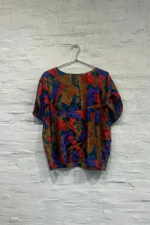 Colorful Short Sleeve Top- Vintage/Used