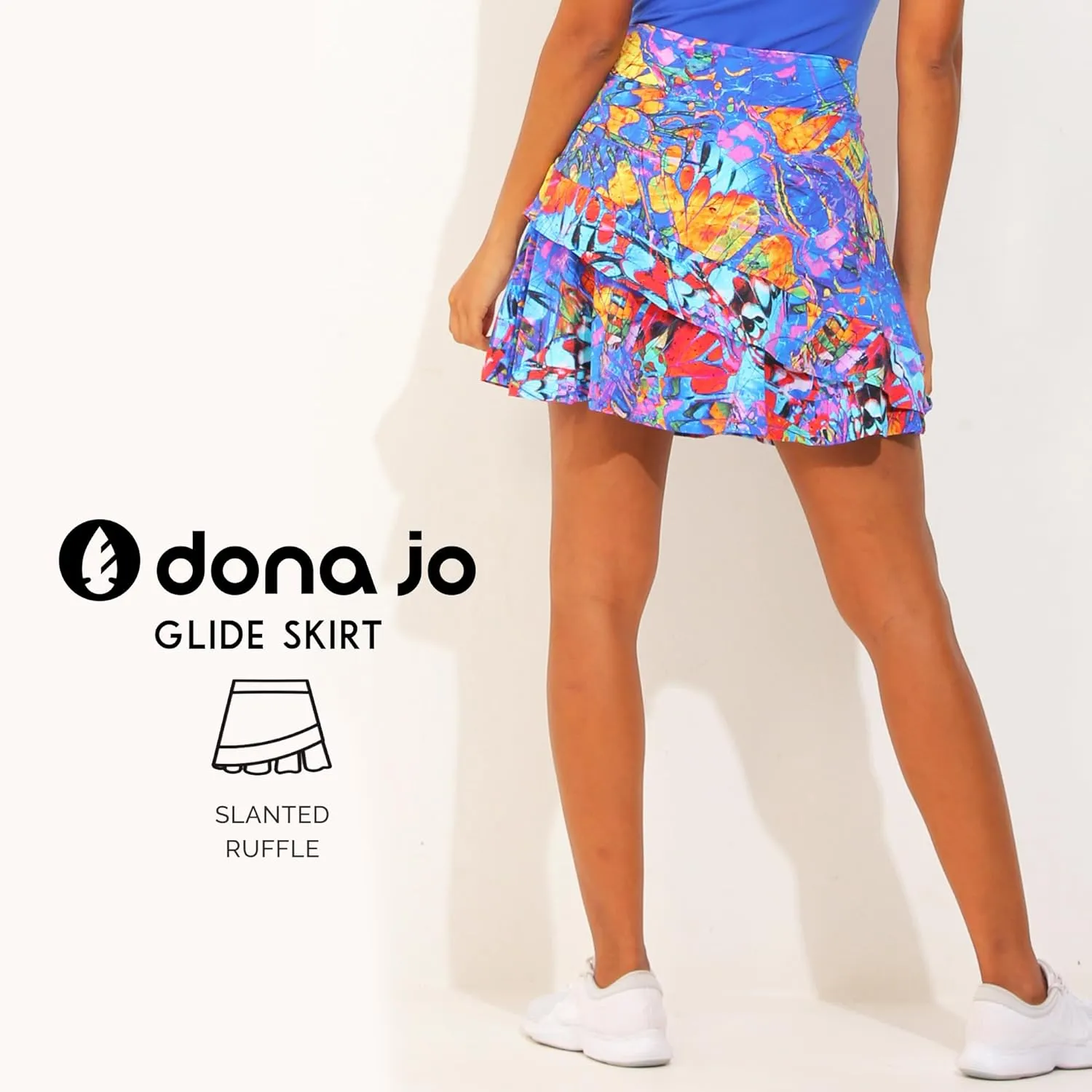 Dona Jo Glide Skort for Women - Athletic Golf Skirt with Shorts & Pockets - Comfortable Active Wear for Tennis or Any Sports