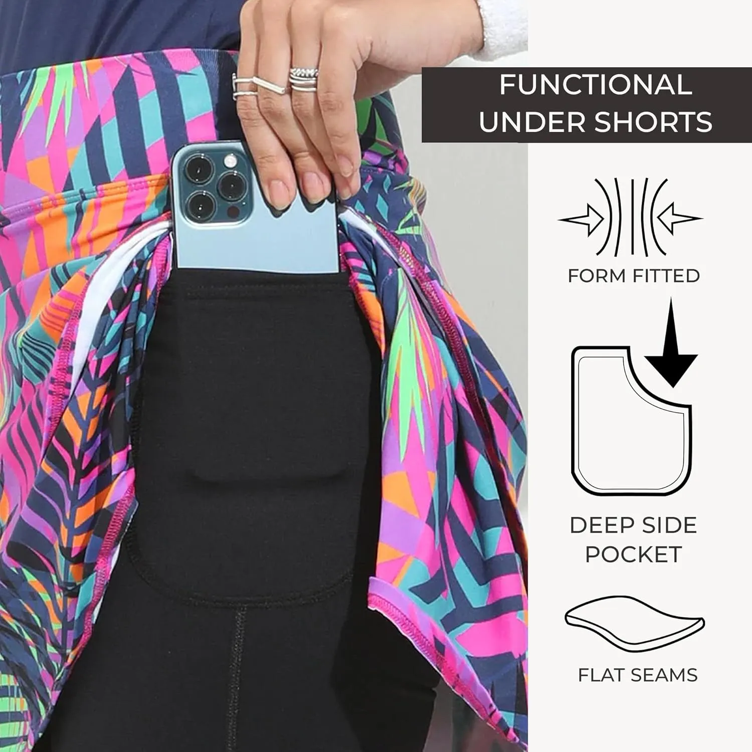 Dona Jo Glide Skort for Women - Athletic Golf Skirt with Shorts & Pockets - Comfortable Active Wear for Tennis or Any Sports