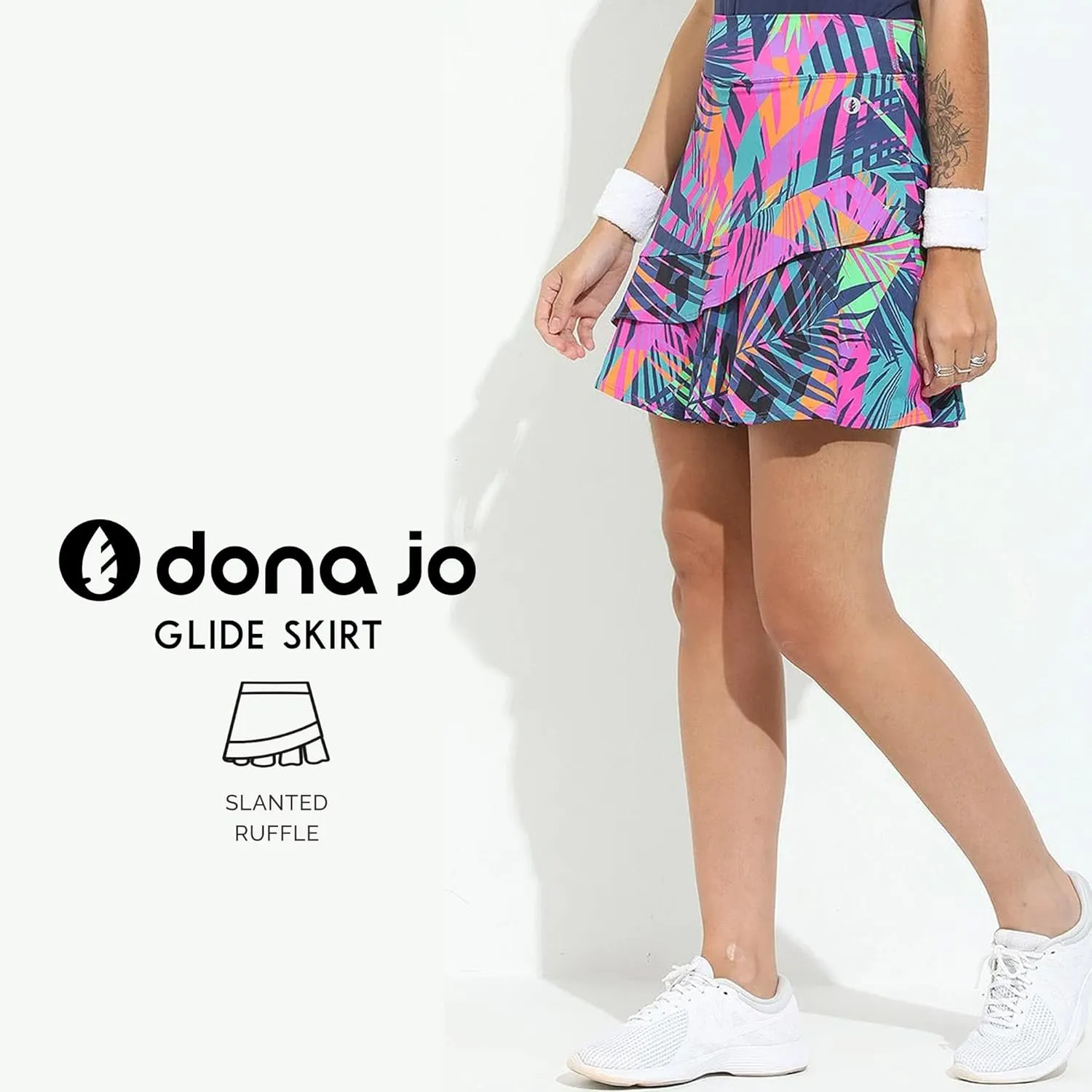 Dona Jo Glide Skort for Women - Athletic Golf Skirt with Shorts & Pockets - Comfortable Active Wear for Tennis or Any Sports
