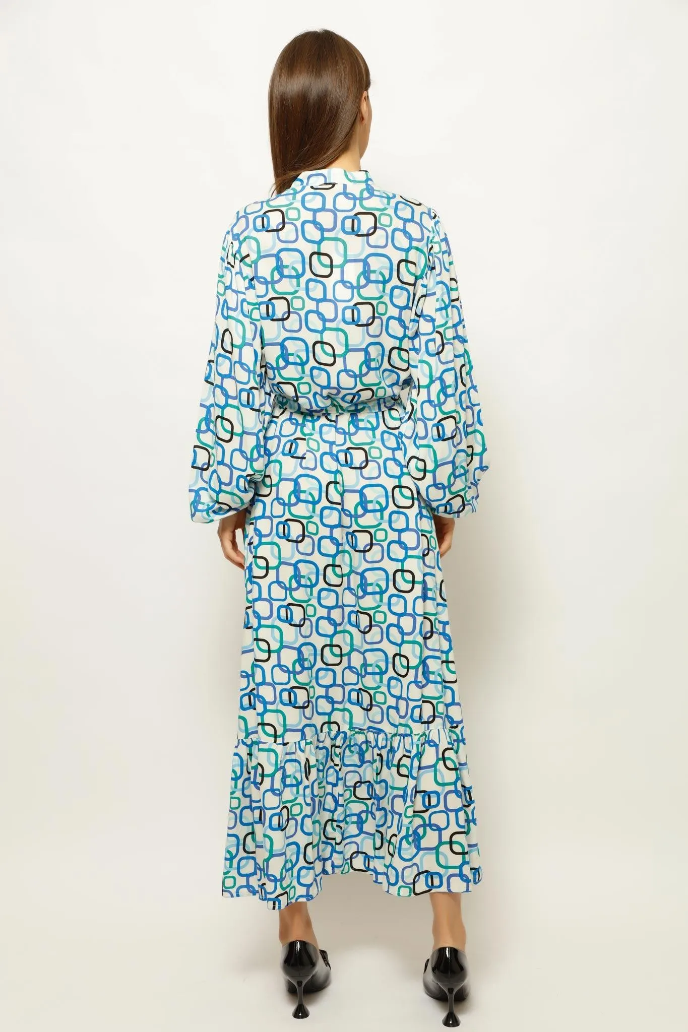 ELBISE QUADRATICAL FESTIVE VIBE LONG DRESS