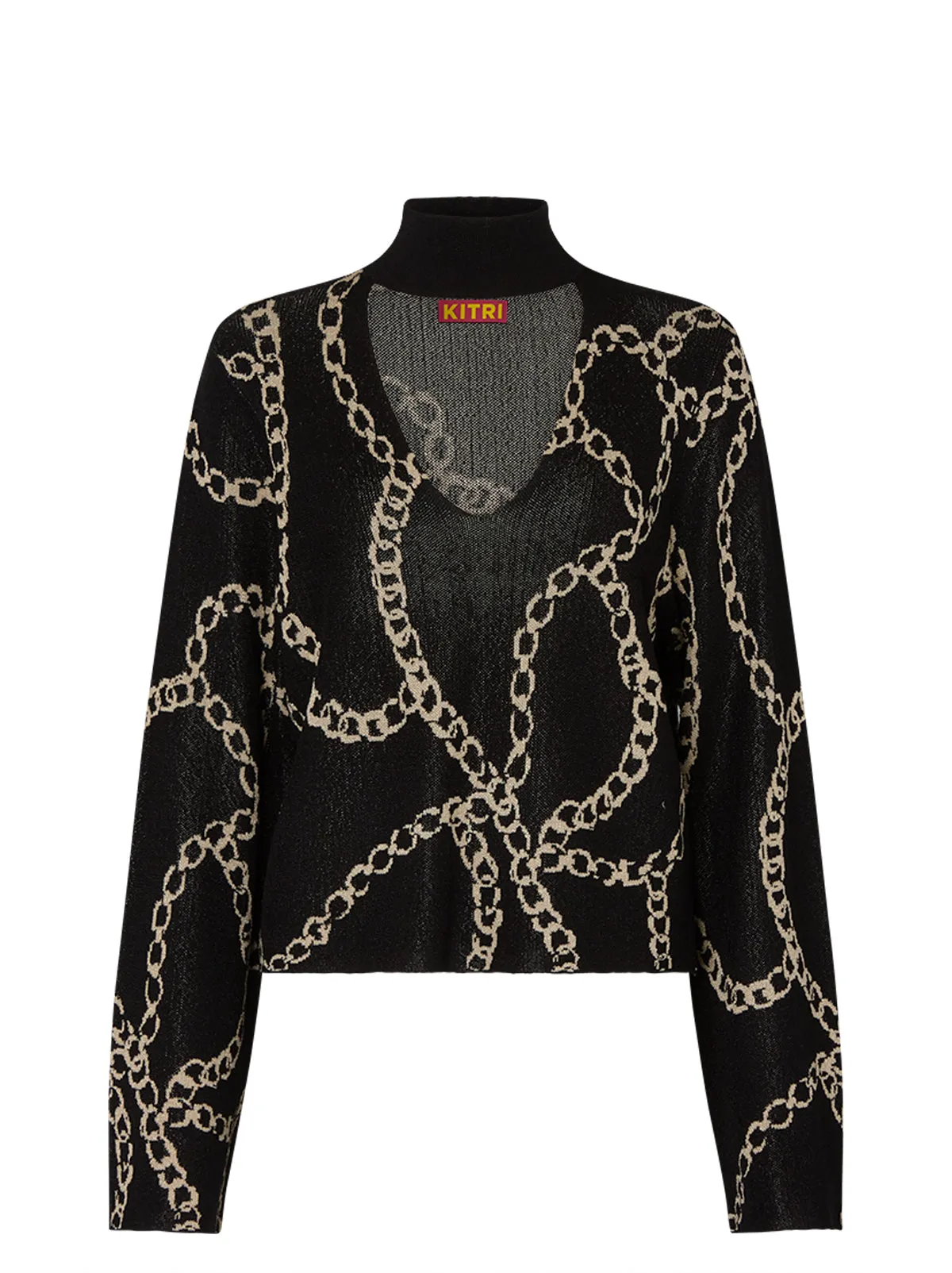 Eloise Black Chain Lurex Knit Top