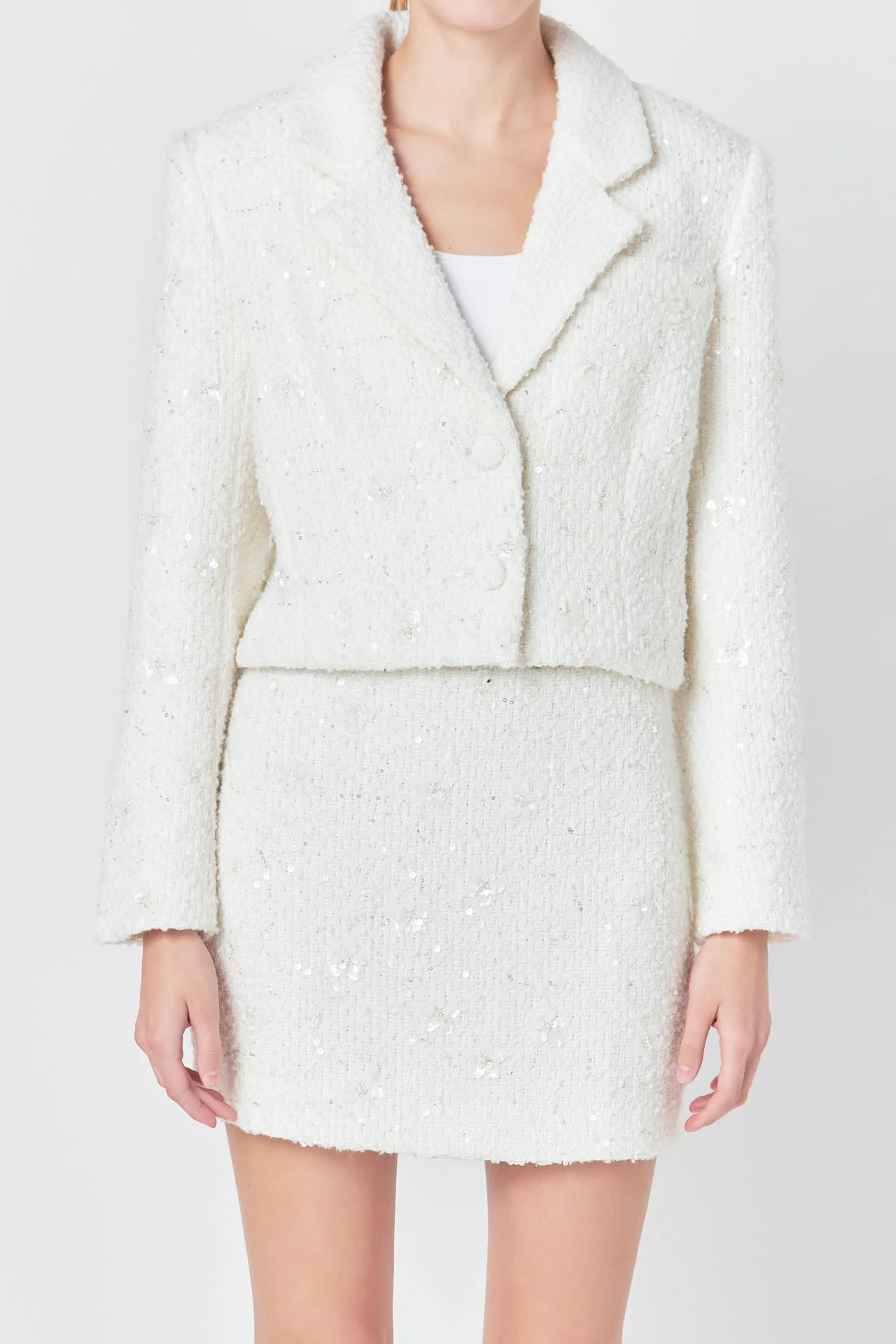 Endless Rose - Sequins Cropped Blazer