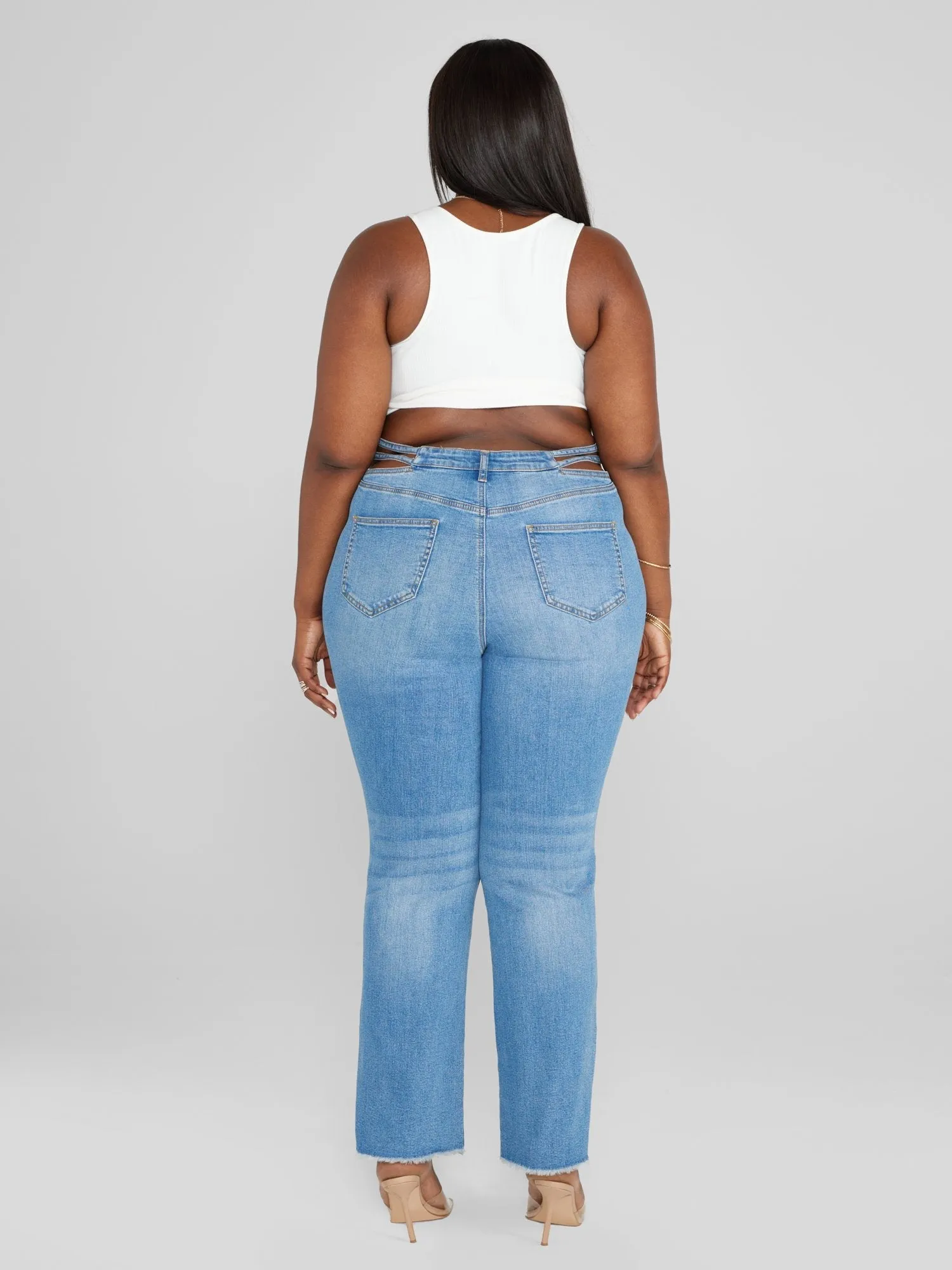 Fashion To Figure - High Rise Split Waist Relaxed Fit Jeans