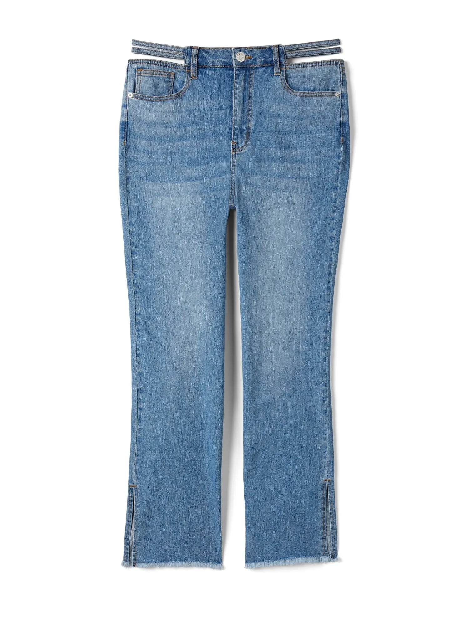 Fashion To Figure - High Rise Split Waist Relaxed Fit Jeans