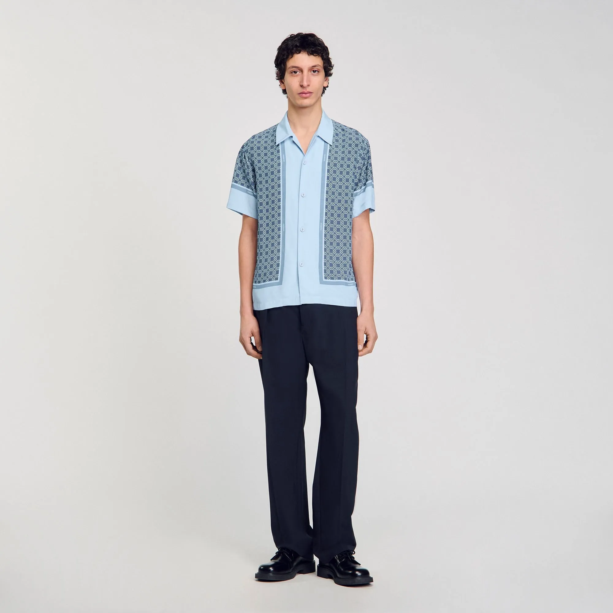 Fence Mc Short-Sleeved Patterned Shirt Chambray