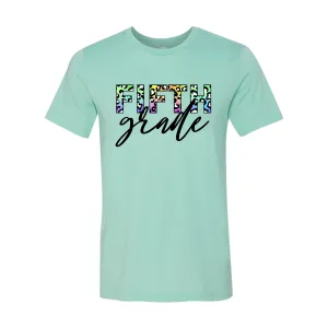 Fifth Grade Colorful Animal Print Tee