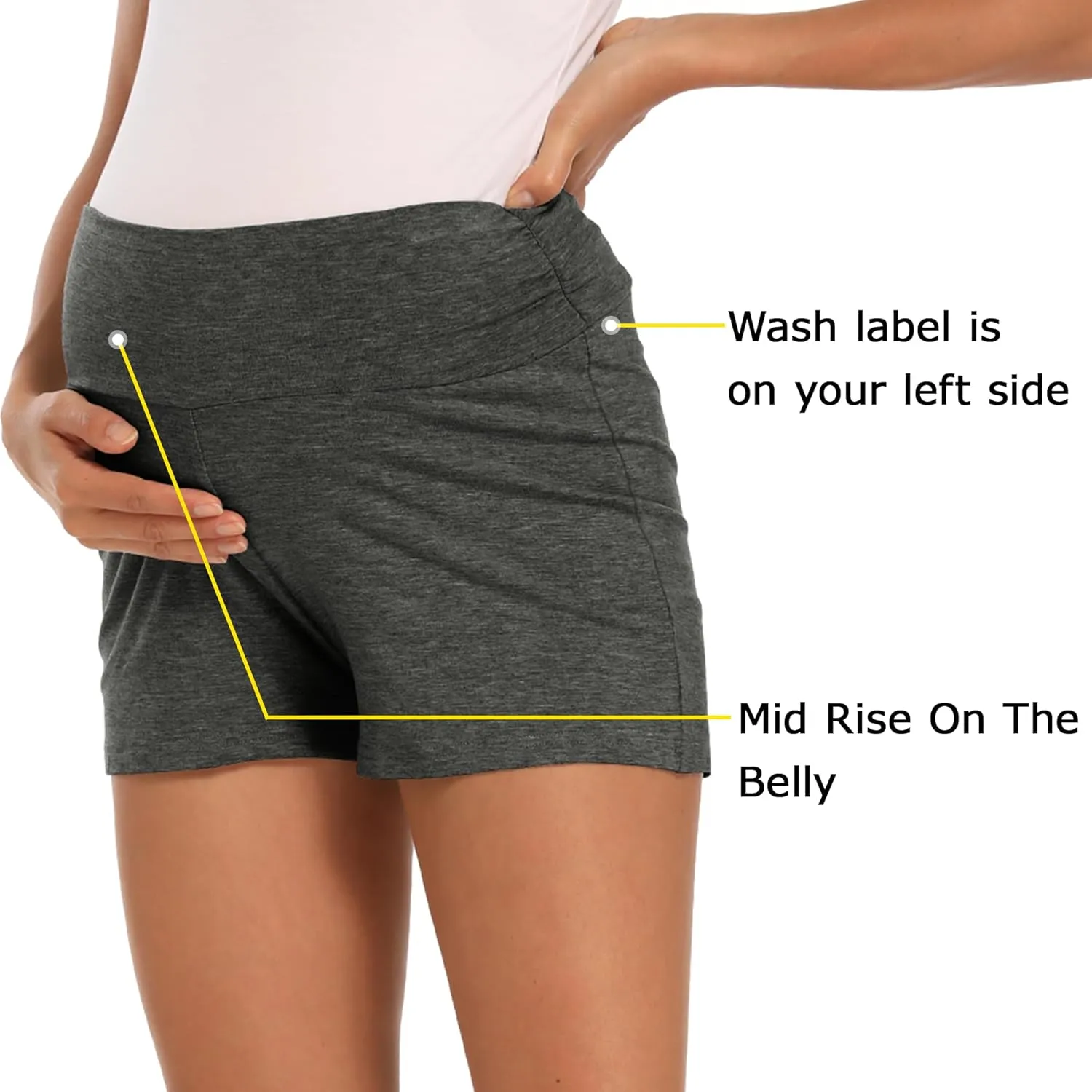 fitglam Women's Maternity Shorts Lounge Sleep Pajama Workout Comfy Stretchy Pregnancy Shorts