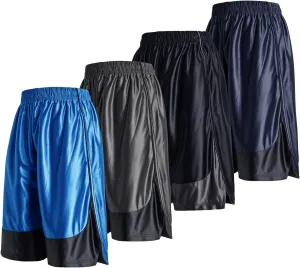 Gary Com 4 Pack Men's Basketball Shorts Gym Workout Athletic Quick Dry Shorts with Deep Pockets and Elastic Waistband