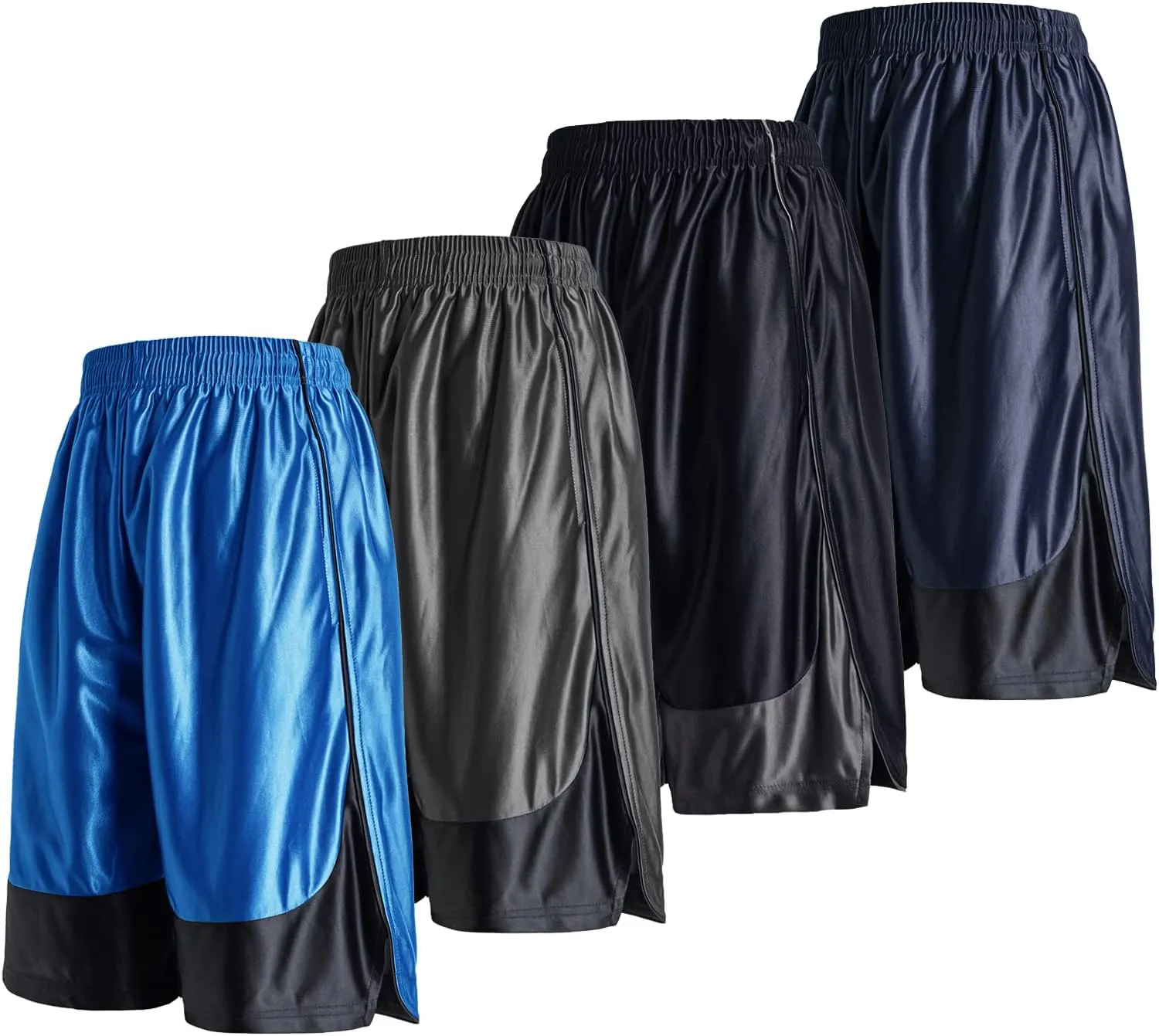 Gary Com 4 Pack Men's Basketball Shorts Gym Workout Athletic Quick Dry Shorts with Deep Pockets and Elastic Waistband