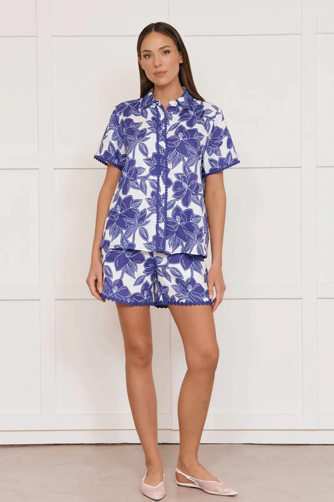 Heidi Printed Linen Short
