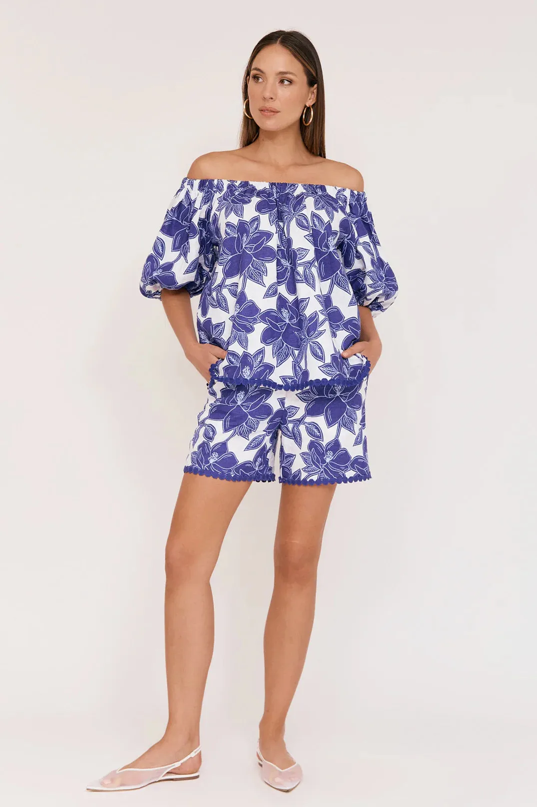 Heidi Printed Linen Short