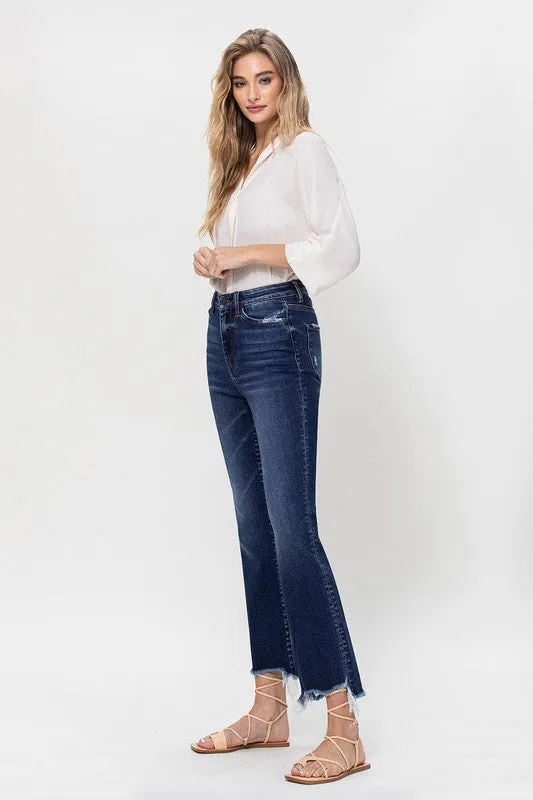 High Rise Distressed Hem Kick Flare Jeans *Online Only*