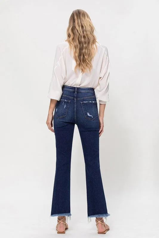 High Rise Distressed Hem Kick Flare Jeans *Online Only*