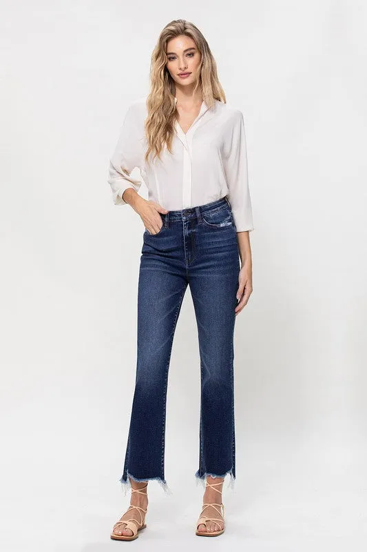 High Rise Distressed Hem Kick Flare Jeans *Online Only*