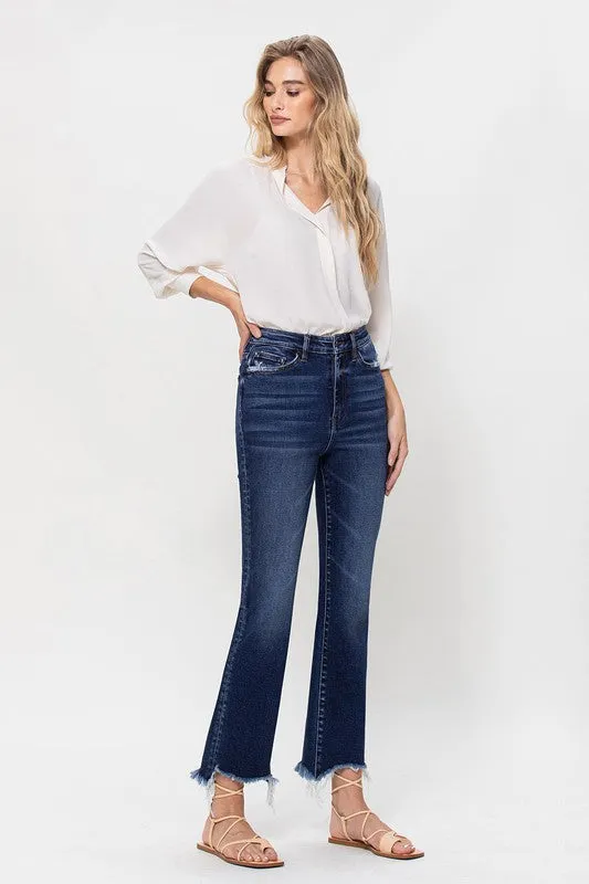 High Rise Distressed Hem Kick Flare Jeans *Online Only*