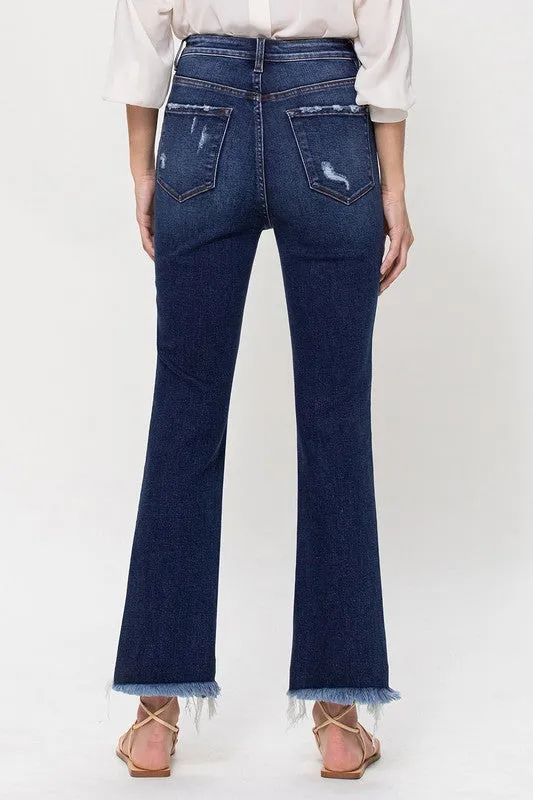 High Rise Distressed Hem Kick Flare Jeans *Online Only*