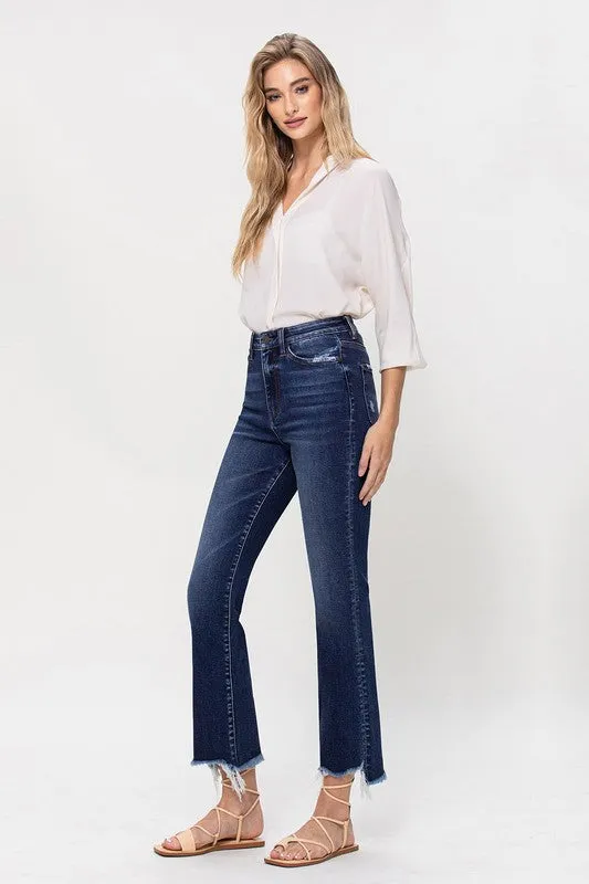 High Rise Distressed Hem Kick Flare Jeans *Online Only*