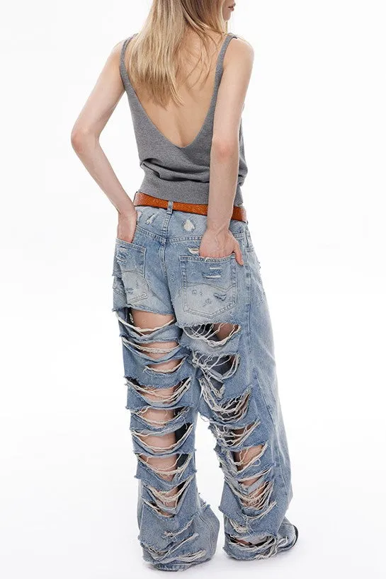 Jaida Destroyed Ripped Jeans