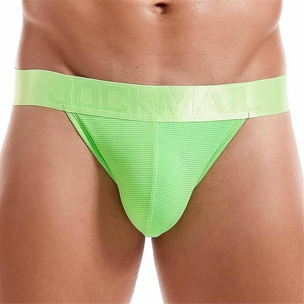 JOCKMAIL 4PCS/Pack Mens Thongs Underwear Jockstrap Low Rise Athletic Supporter Jockstrap Mens Breathable Briefs Men Jockstrap