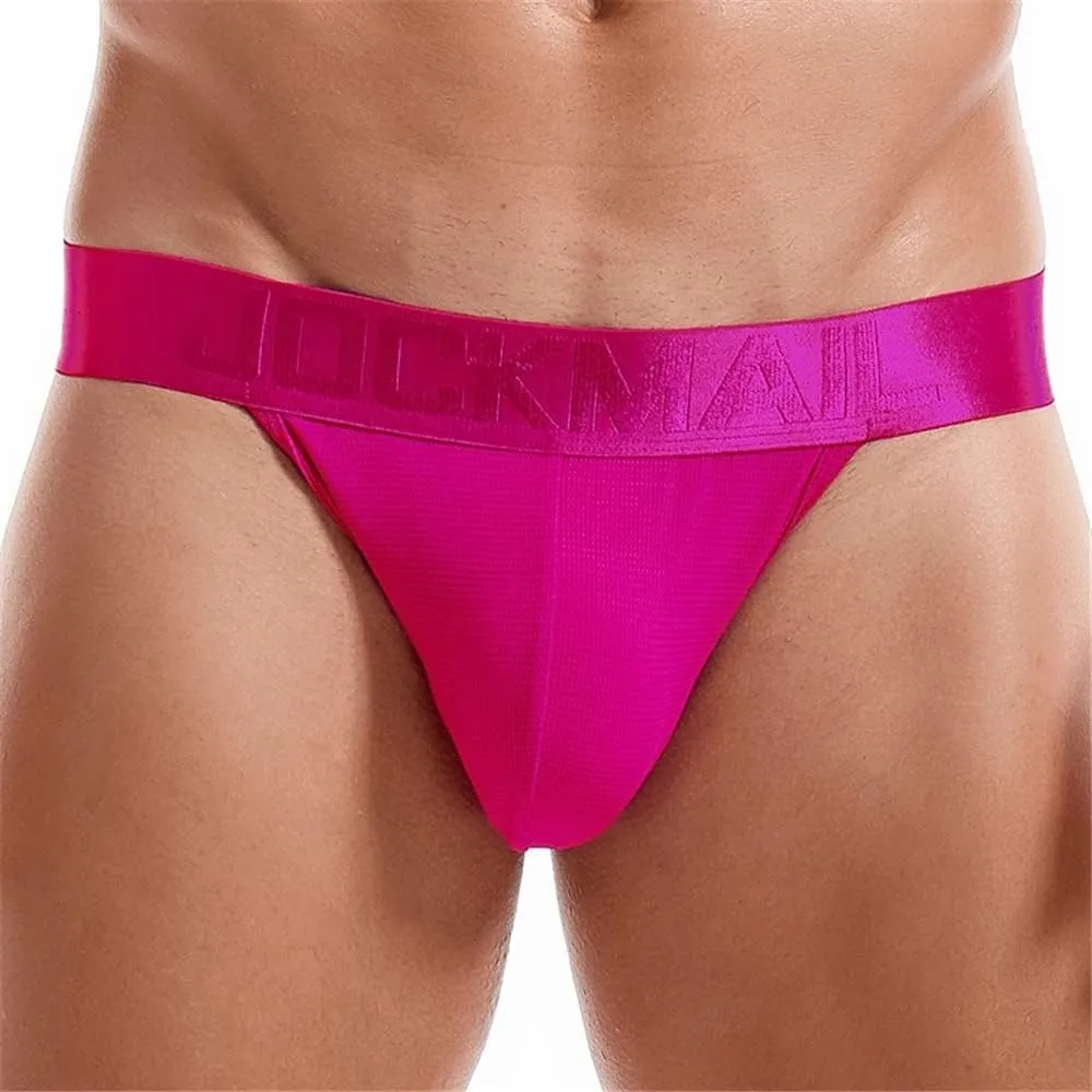 JOCKMAIL 4PCS/Pack Mens Thongs Underwear Jockstrap Low Rise Athletic Supporter Jockstrap Mens Breathable Briefs Men Jockstrap