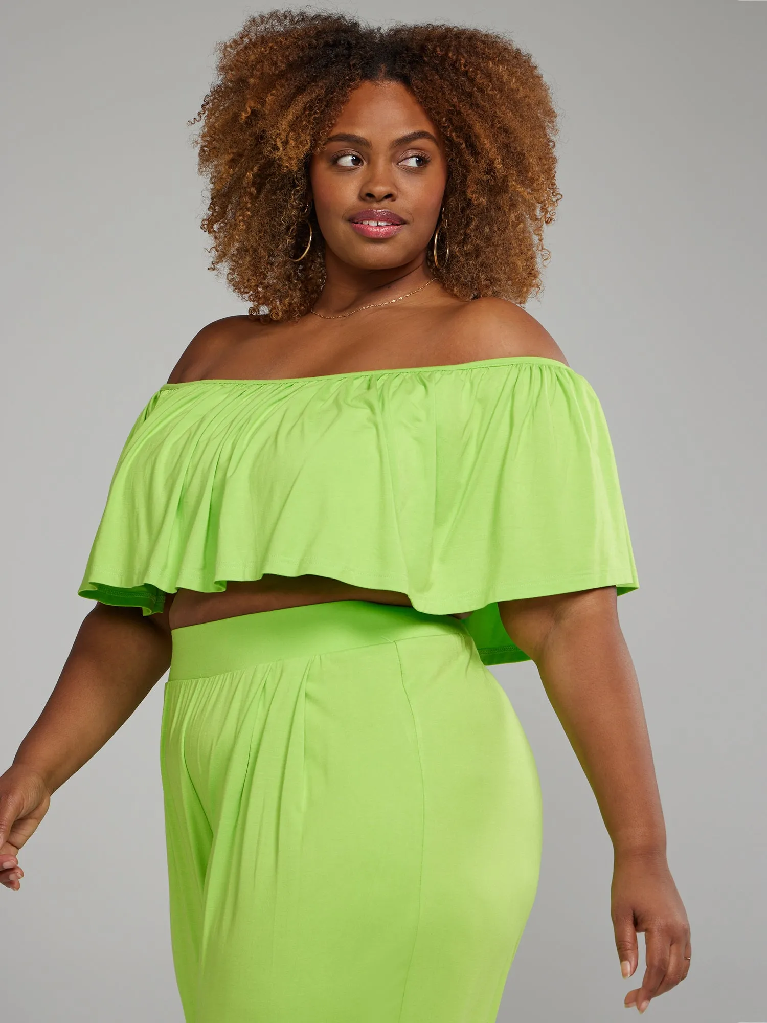 Jonna Off Shoulder Ruffle Crop Top