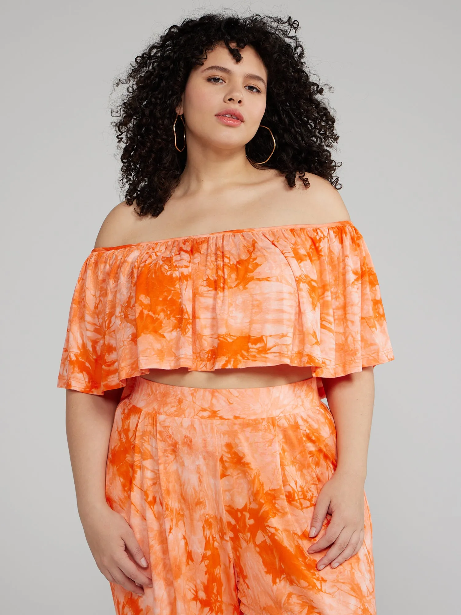 Jonna Off Shoulder Ruffle Crop Top