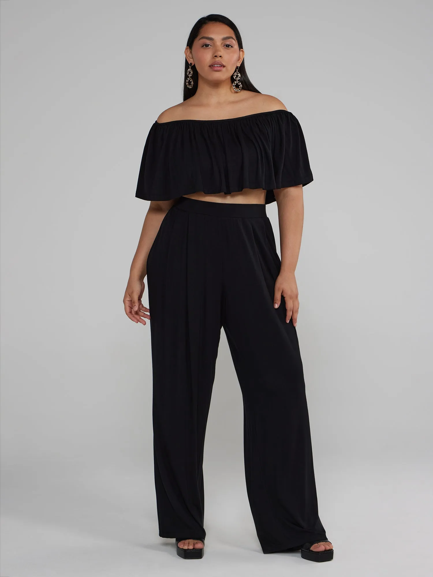 Jonna Off Shoulder Ruffle Crop Top