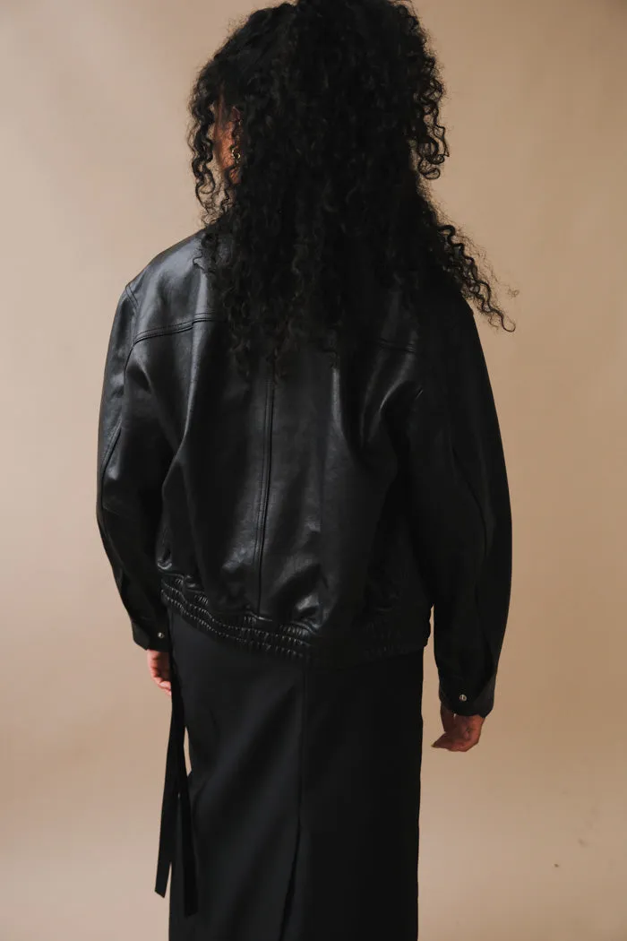 LEATHER BOMBER JACKET