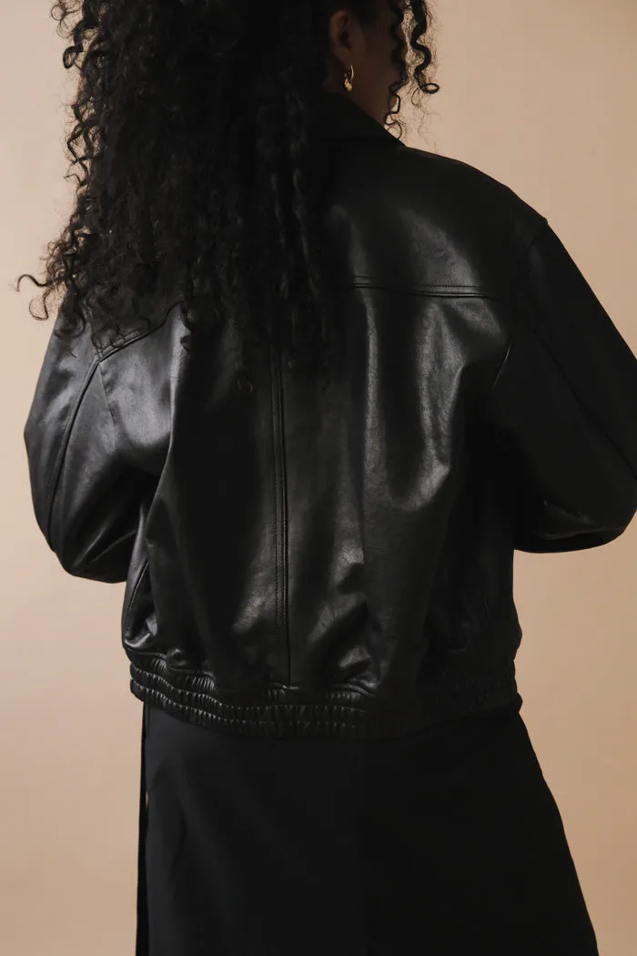 LEATHER BOMBER JACKET