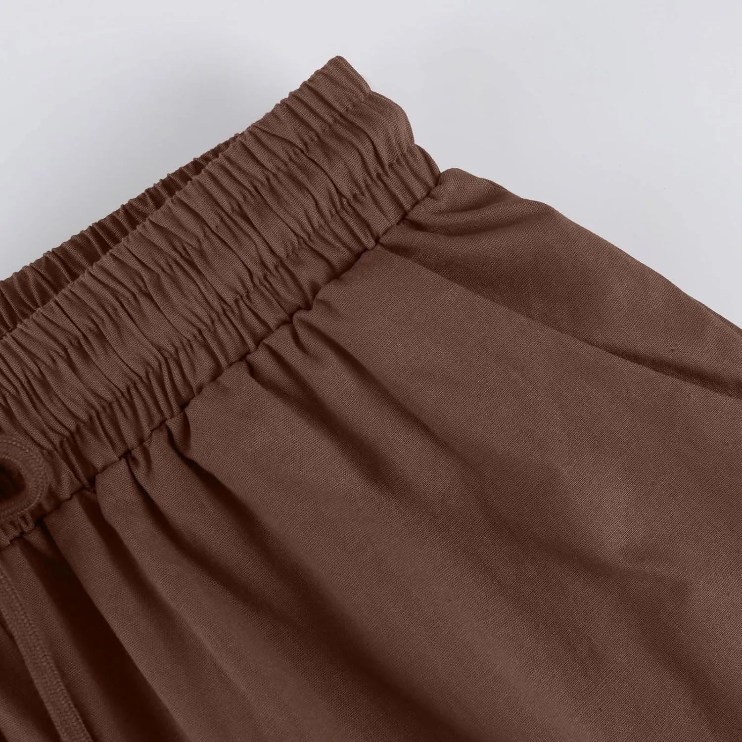 Linen Shorts for Women Lightweight Shorts High Waisted Casual Summer Drawstring Beach Vacation Outfit