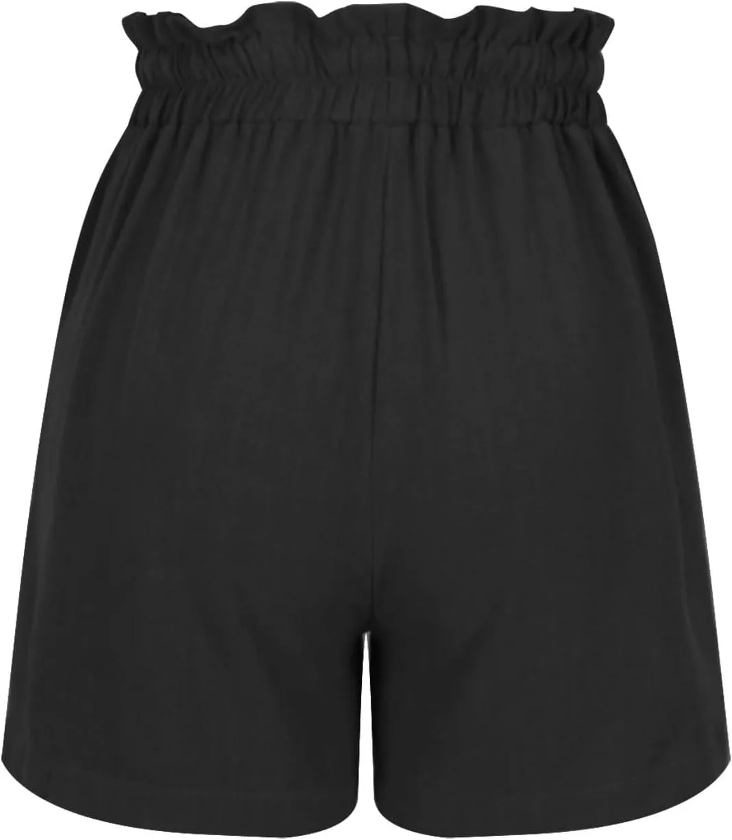 Linen Shorts for Women Summer Casual High Waisted Drawstring Beach Loose Shorts Comfy Fashion Outfits