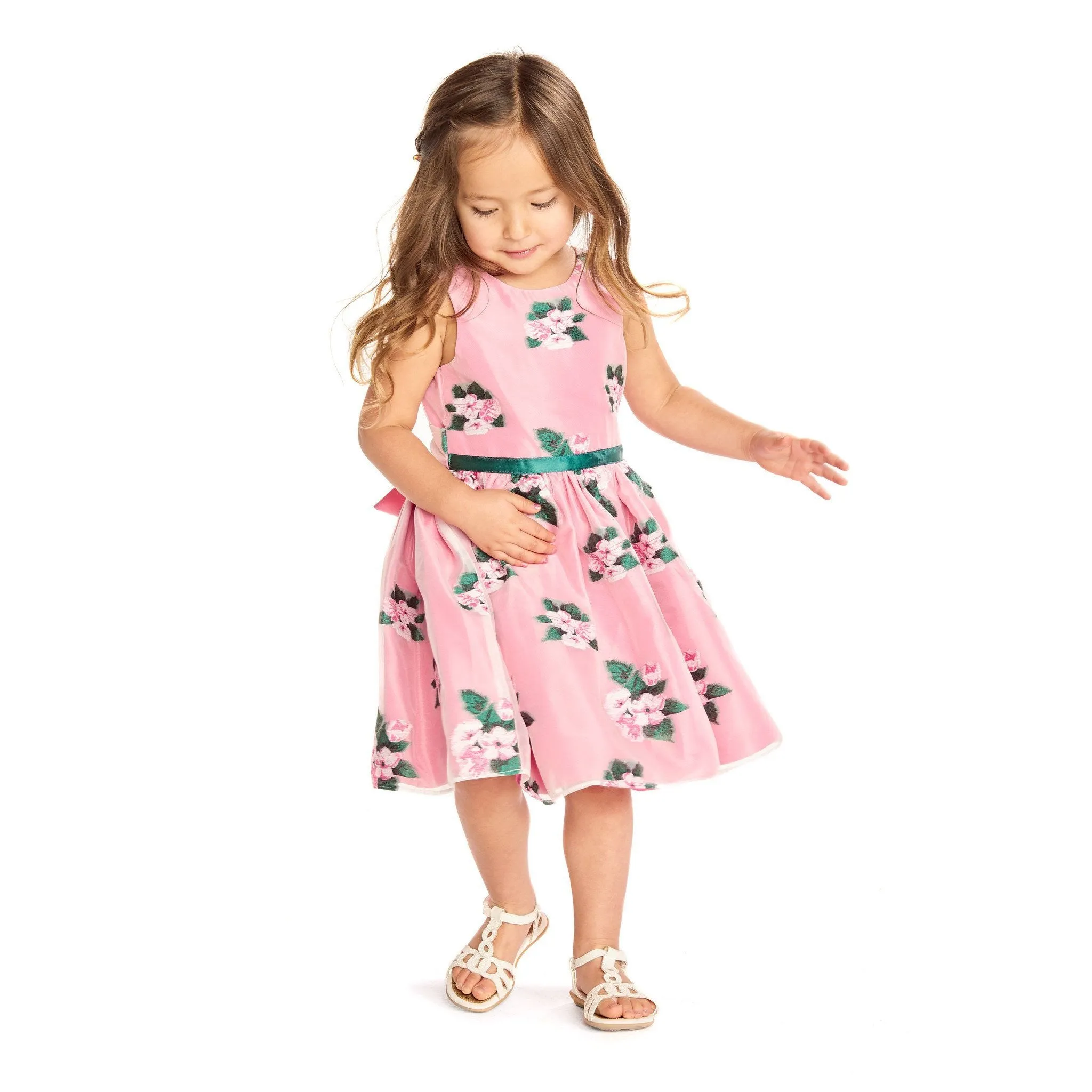 Lucy Pink Floral Jacquard Dress
