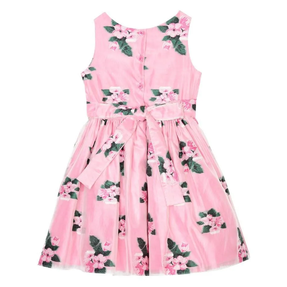 Lucy Pink Floral Jacquard Dress