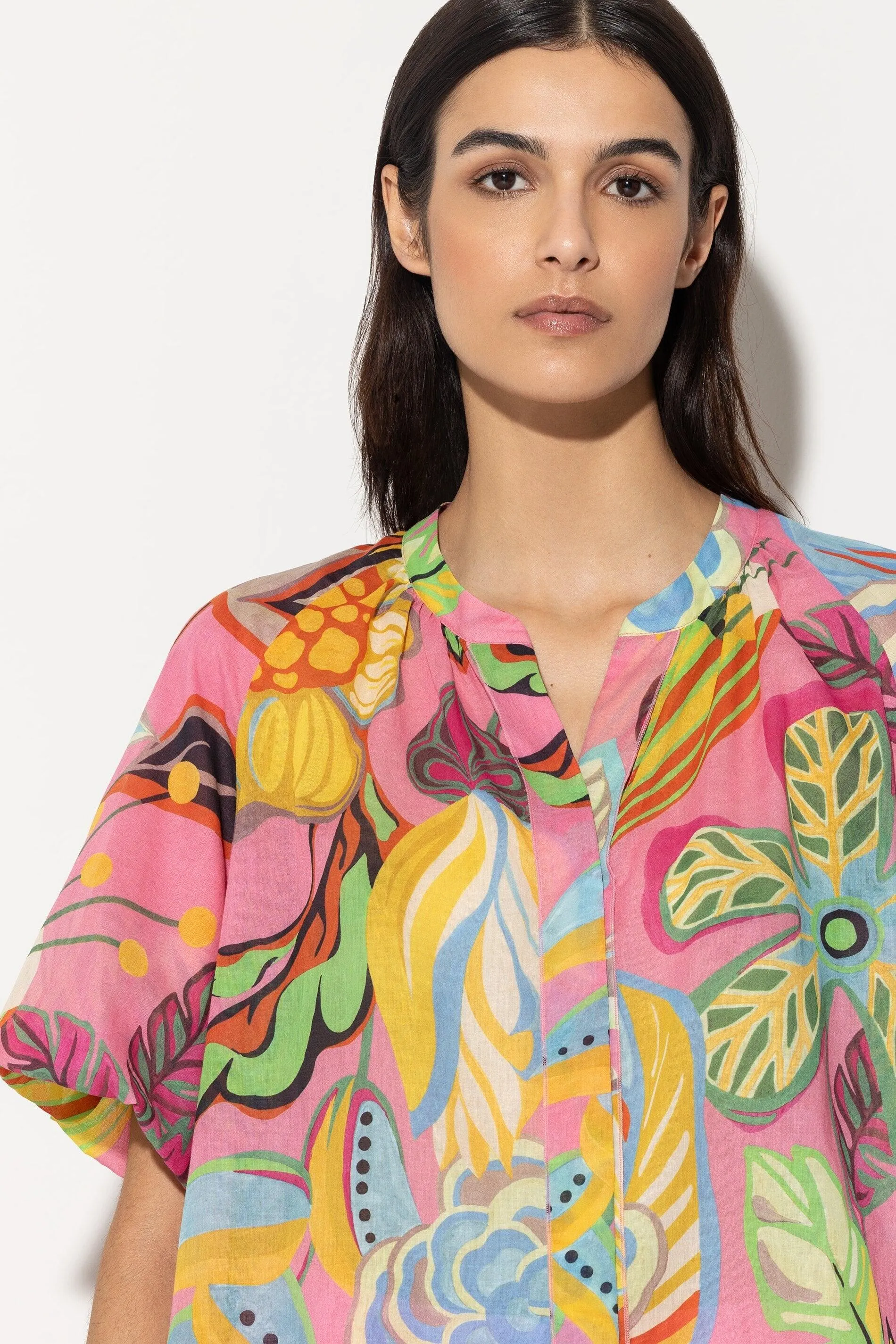Luisa Cerano Caribbean Print Blouse