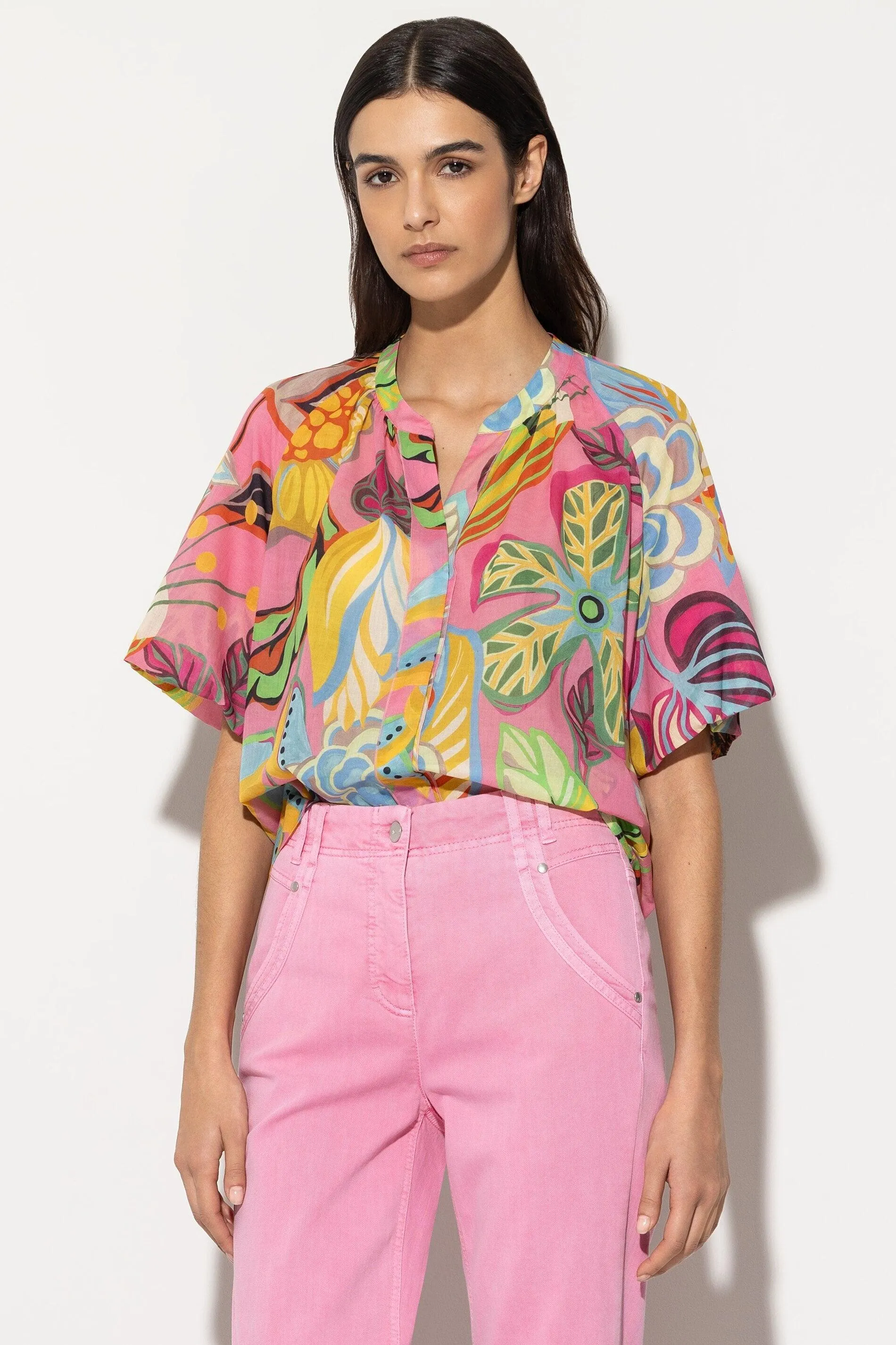 Luisa Cerano Caribbean Print Blouse