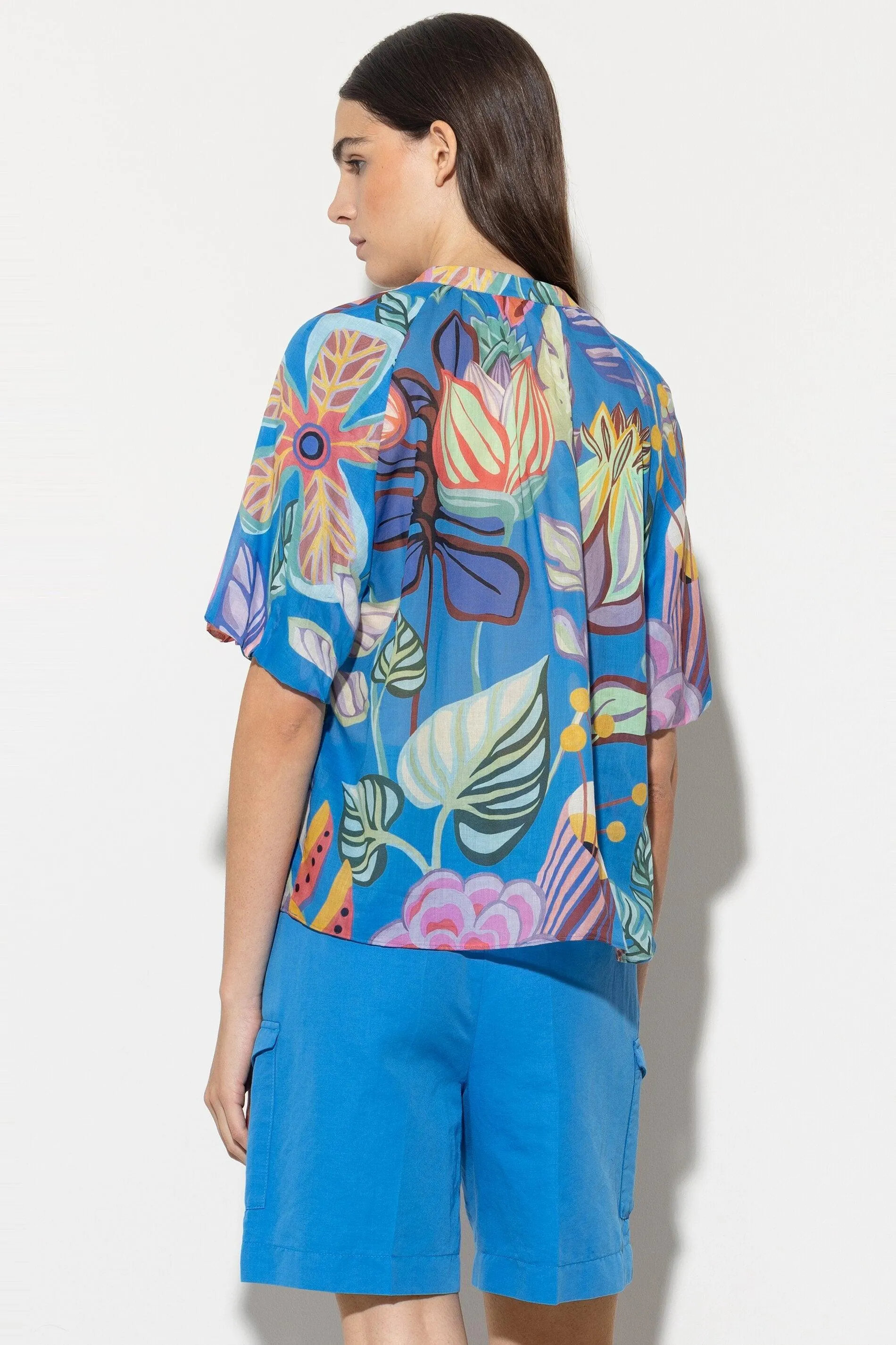 Luisa Cerano Caribbean Print Blouse