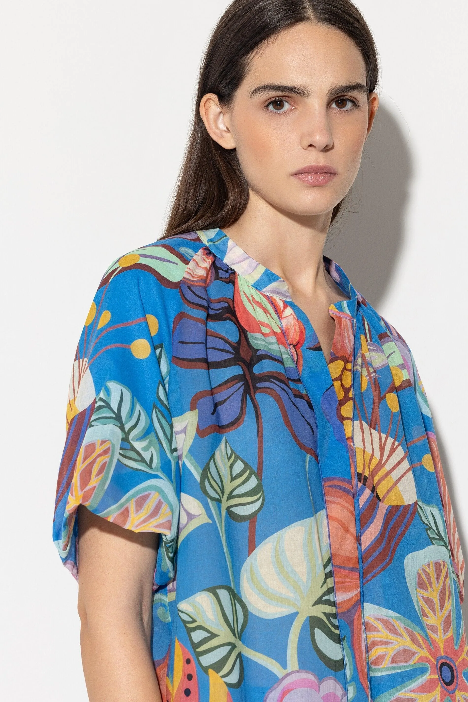 Luisa Cerano Caribbean Print Blouse