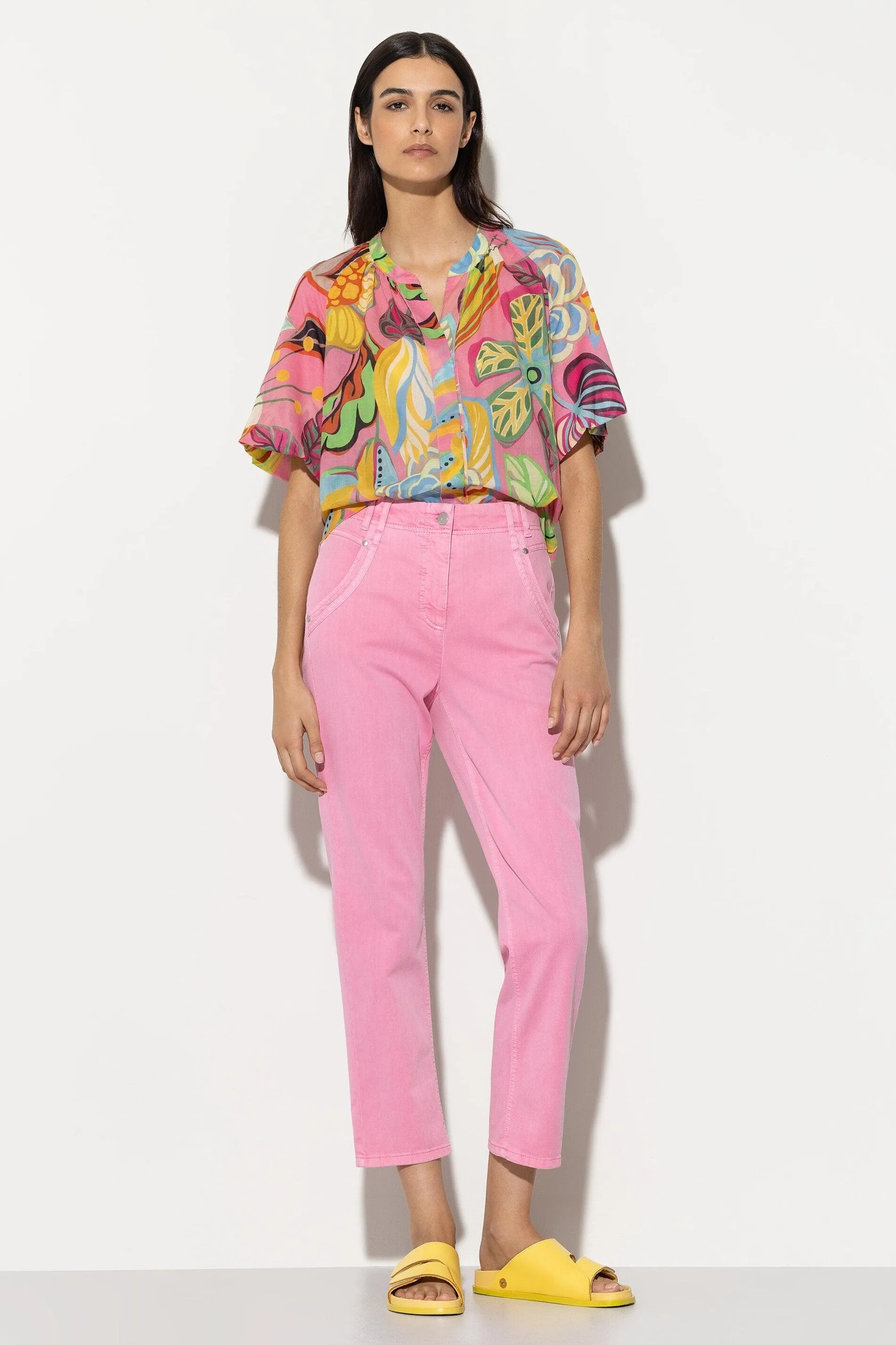Luisa Cerano Caribbean Print Blouse
