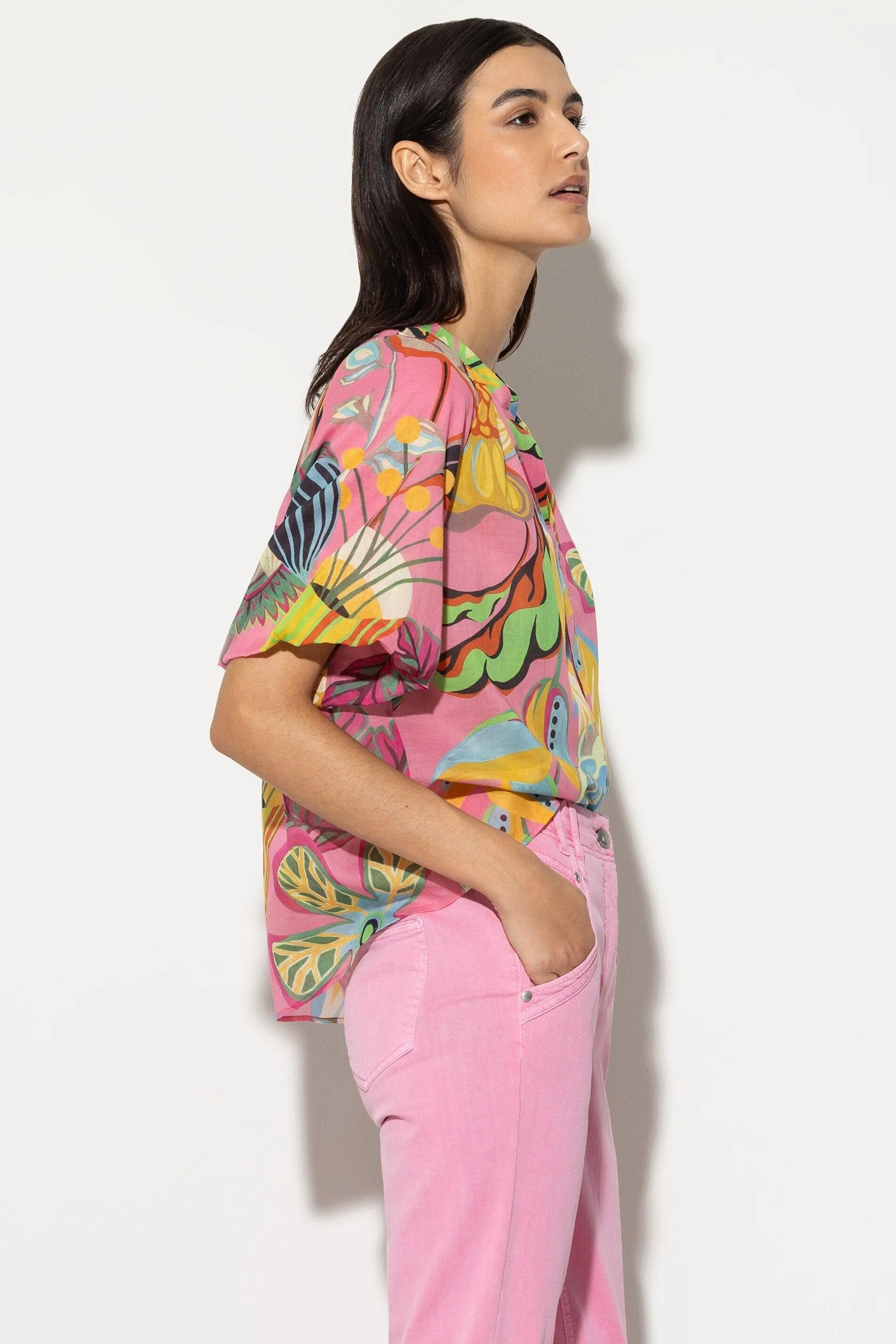 Luisa Cerano Caribbean Print Blouse