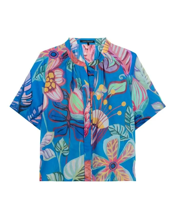 Luisa Cerano Caribbean Print Blouse