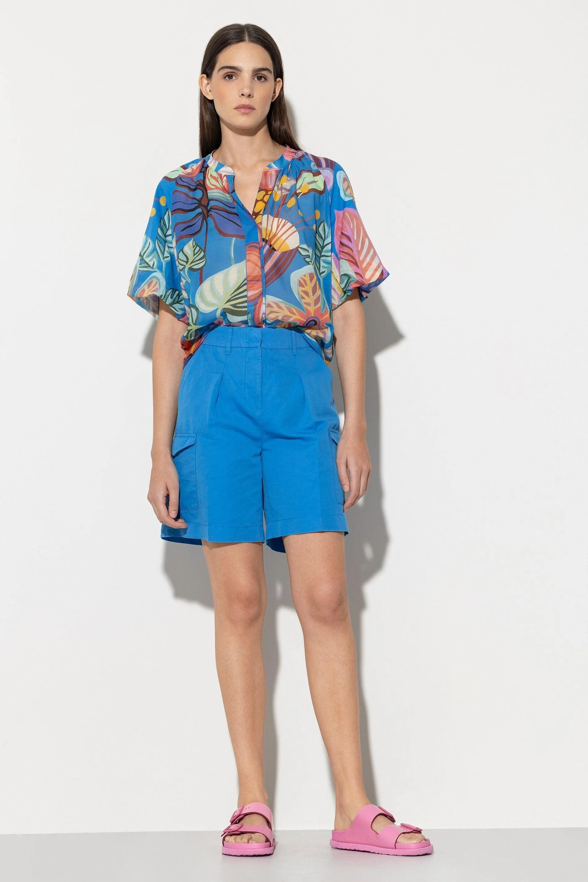 Luisa Cerano Caribbean Print Blouse