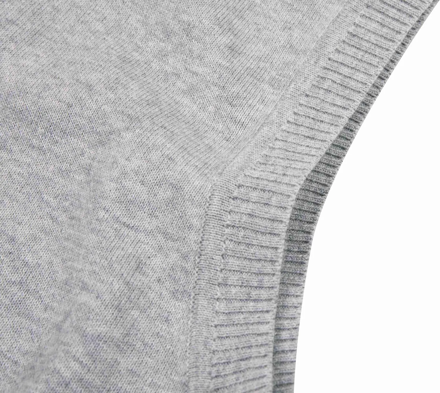 Men Oversized Sweater Vest: Plus Size Big Tall V Neck Cotton Pullover